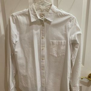 J Crew white button down oxford shirt XS